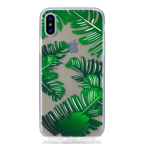 L&auml;sst TPU H&uuml;lle transparent iPhone X XS Abdeckung gr&uuml;ne Natur H&uuml;lle