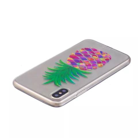 Bunte Ananas H&uuml;lle f&uuml;r iPhone X XS Abdeckung Frucht transparent