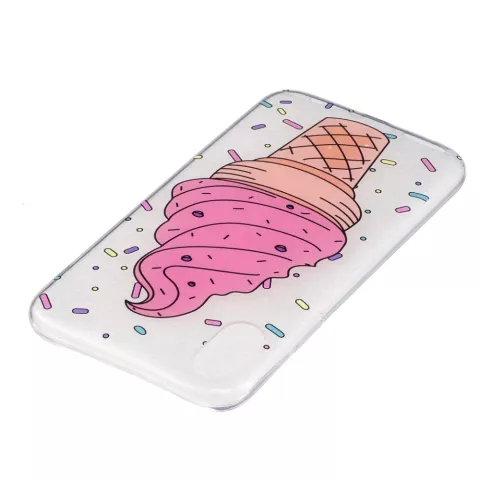 Rosa Eis iPhone X XS Fall gesprenkelt transparente Eiscreme TPU Fall