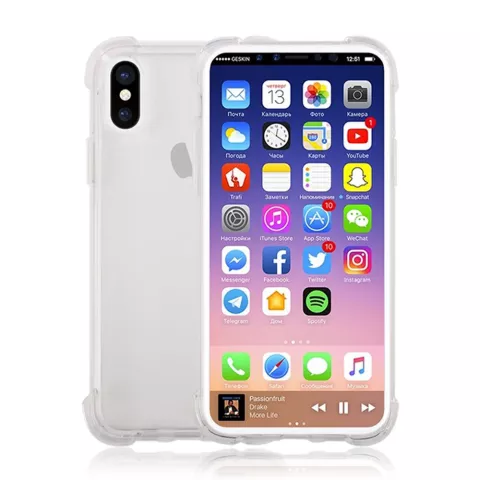 TPU robuste H&uuml;lle transparenter Schutz f&uuml;r iPhone X XS H&uuml;lle