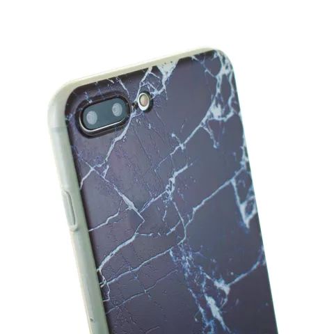 TPU-H&uuml;lle aus schwarzem Marmor f&uuml;r iPhone 7 Plus 8 Plus Marmorabdeckung