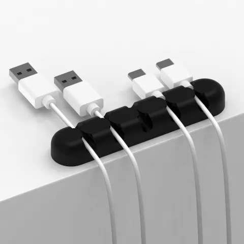 Orico Cable Organizer Schwarzer selbstklebender Kabelorganisator mit 5 Steckpl&auml;tzen