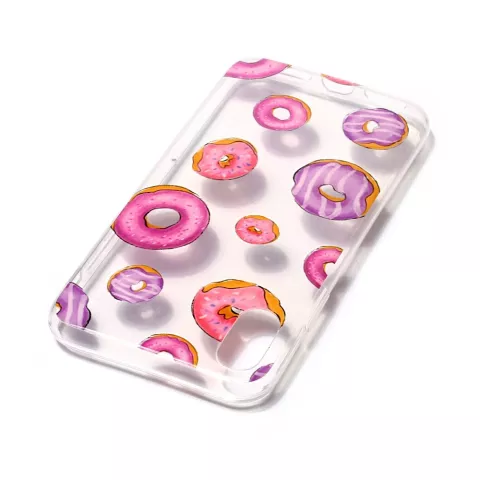 Transparente Abdeckung Donuts rosa lila iPhone X XS Abdeckung TPU