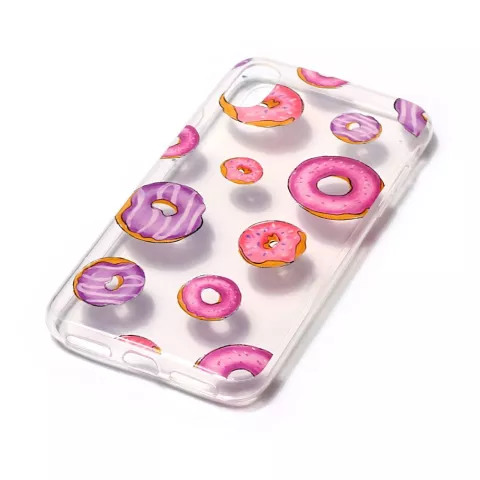 Transparente Abdeckung Donuts rosa lila iPhone X XS Abdeckung TPU