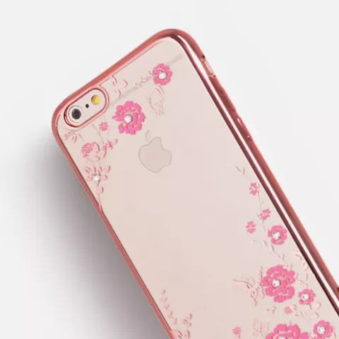 Rosa TPU Abdeckung Blumen Schmetterlinge Fall iPhone 6 6s