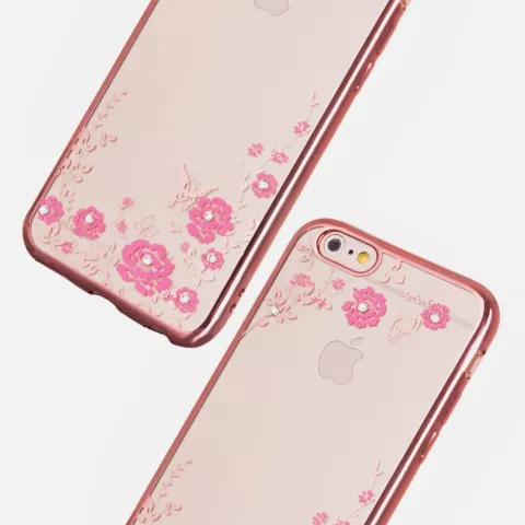 Rosa TPU Abdeckung Blumen Schmetterlinge Fall iPhone 6 6s
