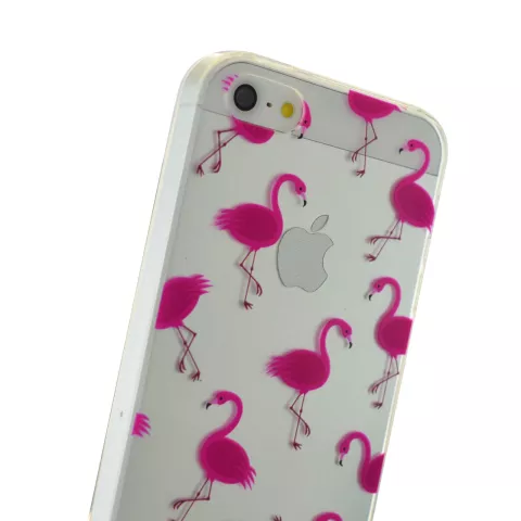 Transparente rosa Flamingo TPU H&uuml;lle f&uuml;r iPhone 5 5s SE 2016 H&uuml;lle