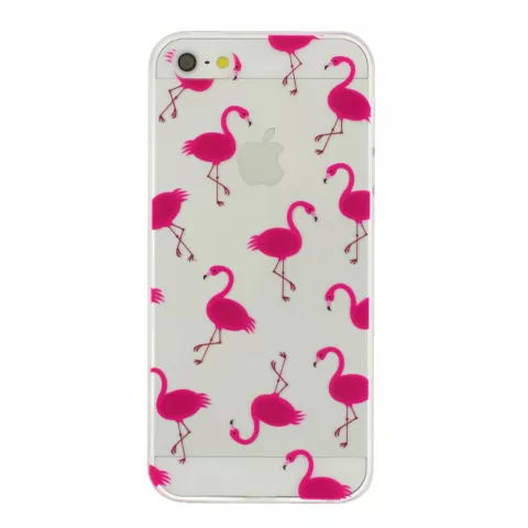 Transparente rosa Flamingo TPU H&uuml;lle f&uuml;r iPhone 5 5s SE 2016 H&uuml;lle