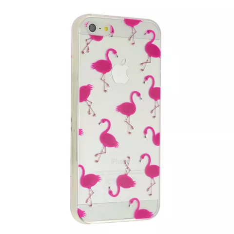 Transparente rosa Flamingo TPU H&uuml;lle f&uuml;r iPhone 5 5s SE 2016 H&uuml;lle