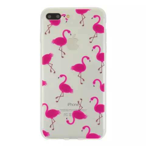 Transparente rosa Flamingo-H&uuml;lle f&uuml;r iPhone 7 Plus 8 Plus H&uuml;lle