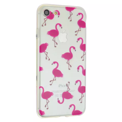 Transparente rosa Flamingo TPU H&uuml;lle iPhone 7 8 SE 2020 SE 2022 H&uuml;lle