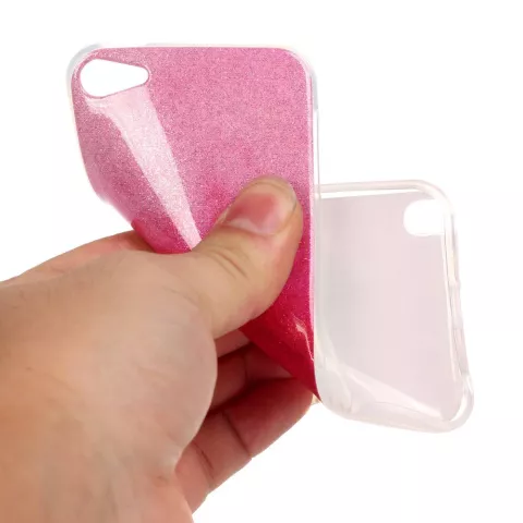 Ombre Pink Glitter Case f&uuml;r iPod Touch 5 6 7 TPU Case