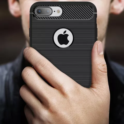 Black Carbon Armor iPhone 7 Plus 8 Plus TPU-H&uuml;lle