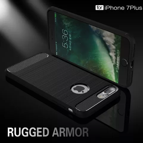 Black Carbon Armor iPhone 7 Plus 8 Plus TPU-H&uuml;lle