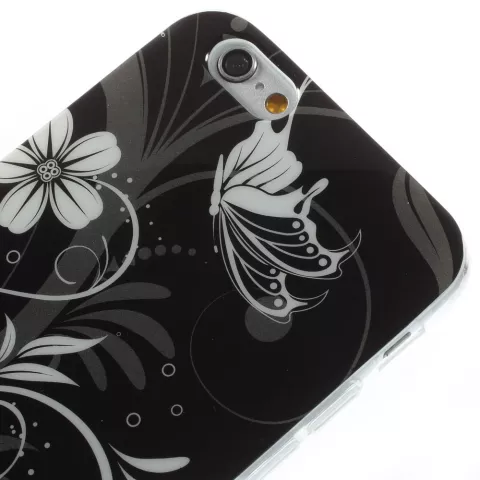 Schwarz weisse Blumen TPU Fall f&uuml;r iPhone 6 6s Fall