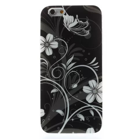 Schwarz weisse Blumen TPU Fall f&uuml;r iPhone 6 6s Fall