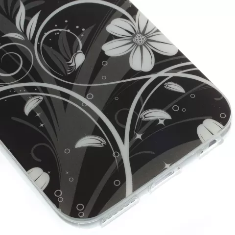 Schwarz weisse Blumen TPU Fall f&uuml;r iPhone 6 6s Fall