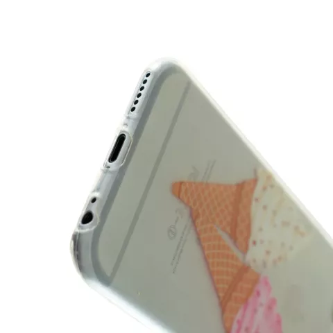 Transparente Softeisabdeckung rosa weiss iPhone 6 und iPhone 6s