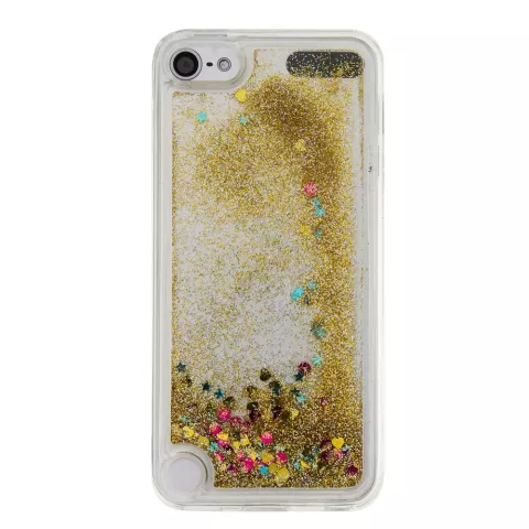 Klare H&uuml;lle iPod Touch 5 6 7 Gold Glitter Moving Cover
