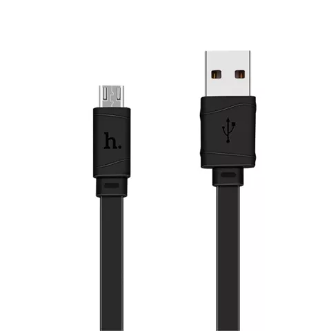 HOCO Micro USB Ladekabel - Flachkabel 1 Meter - Schwarz Android