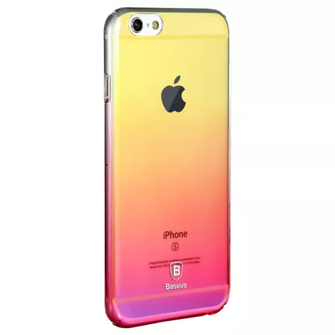 Baseus Glaze Transparent Gradient H&uuml;lle f&uuml;r iPhone 6 6s H&uuml;lle - Yellow Pink Transparent