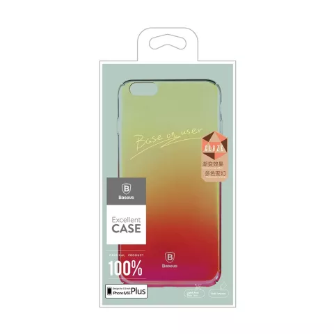 Baseus Glaze Transparent Gradient H&uuml;lle f&uuml;r iPhone 6 6s H&uuml;lle - Yellow Pink Transparent