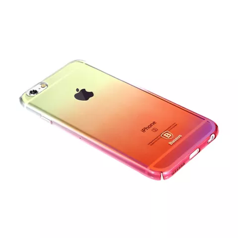 Baseus Glaze Transparent Gradient H&uuml;lle f&uuml;r iPhone 6 6s H&uuml;lle - Yellow Pink Transparent