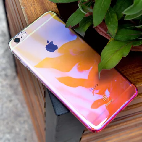 Baseus Glaze Transparent Gradient H&uuml;lle f&uuml;r iPhone 6 6s H&uuml;lle - Yellow Pink Transparent