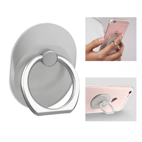 Ring silberner Griff Universal Smartphone Halter Standard grau