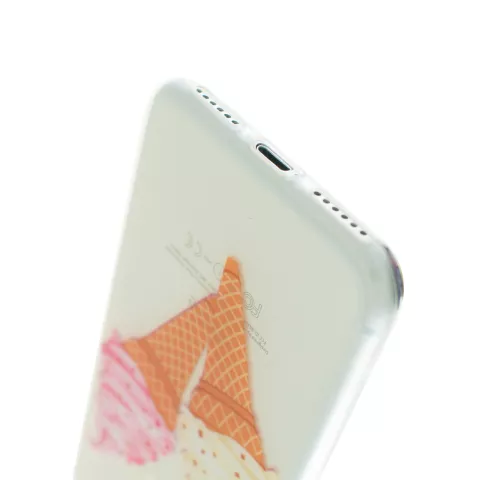 Softeis iPhone 7 8 SE 2020 SE 2022 TPU H&uuml;lle - Pink White klares Eis