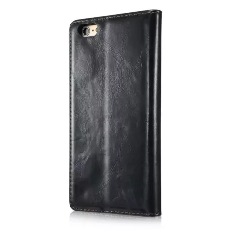 Caseme Oil Wallet Lederbezug iPhone 6 6s - B&uuml;cherregal Schwarz