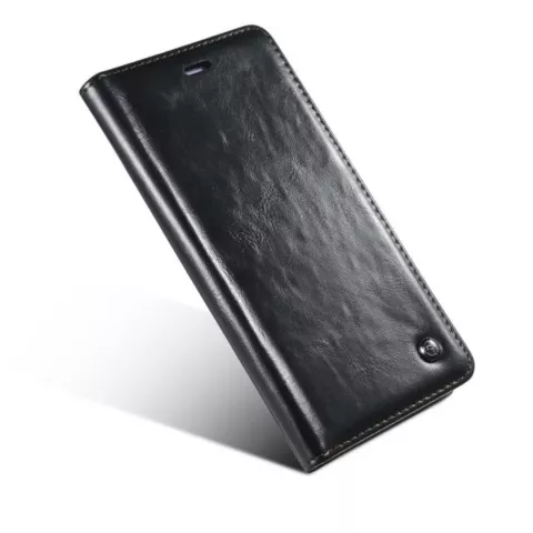 Caseme Oil Wallet Lederbezug iPhone 6 6s - B&uuml;cherregal Schwarz