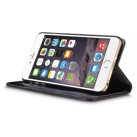 Caseme Oil Wallet Lederbezug iPhone 6 6s - B&uuml;cherregal Schwarz