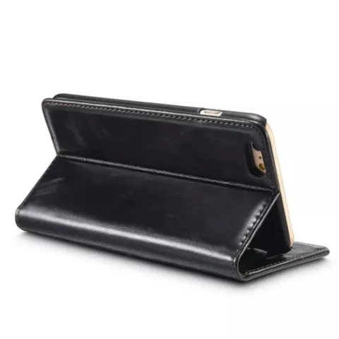 Caseme Oil Wallet Lederbezug iPhone 6 6s - B&uuml;cherregal Schwarz