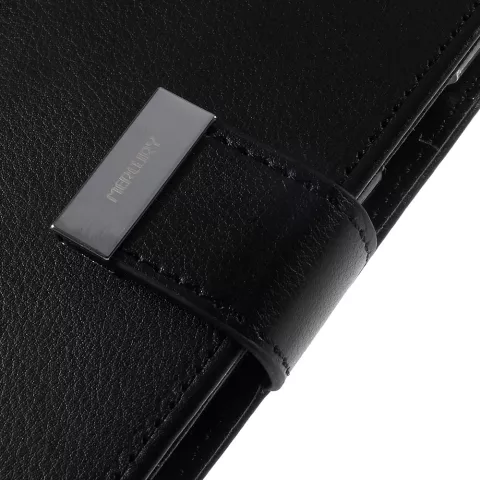 Mercury Wallet Leder Brieftasche TPU H&uuml;lle iPhone X XS - B&uuml;cherregal Schwarz