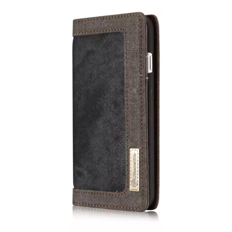 Caseme Canvas Wallet Stoffetui iPhone 6 6s B&uuml;cherregal - Ash Grey Charcoal