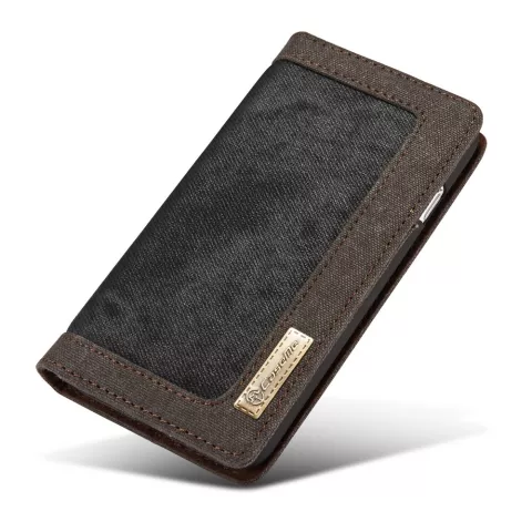 Caseme Canvas Wallet Stoffetui iPhone 6 6s B&uuml;cherregal - Ash Grey Charcoal