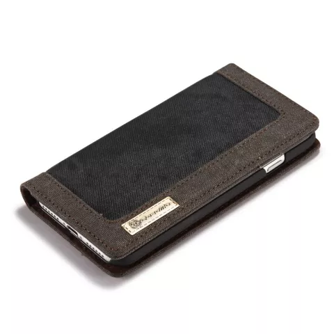 Caseme Canvas Wallet Stoffetui iPhone 6 6s B&uuml;cherregal - Ash Grey Charcoal