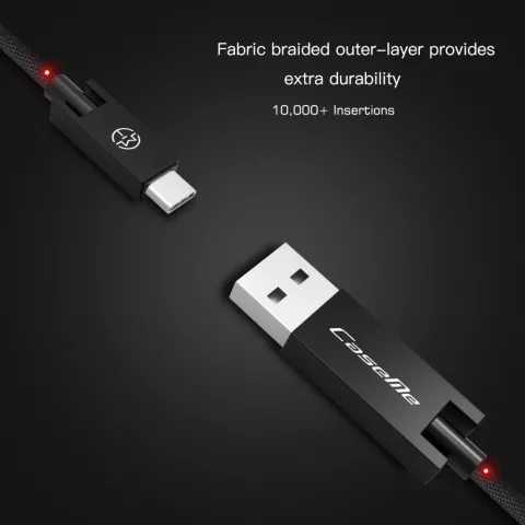 Caseme USB-zu-USB-C-Kabel 1,2 m - Ladekabel schwarz