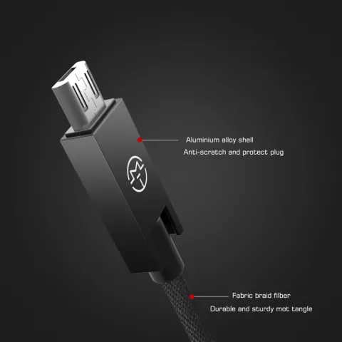 Caseme USB zu Micro USB Kabel 1,2 Meter - Ladekabel schwarz Android