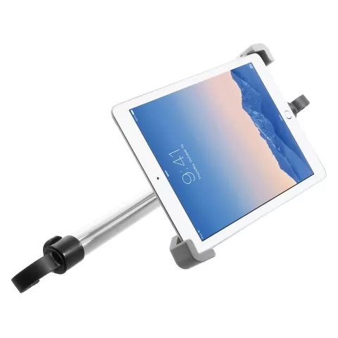 Universeller iPad Tablet-Halter f&uuml;r die Kopfst&uuml;tzenklemme im Auto - um 360 Grad drehbares Aluminium