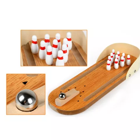 Bowlingspielgeschenk mit Marble Cones Pins - Bowlingbahnholz