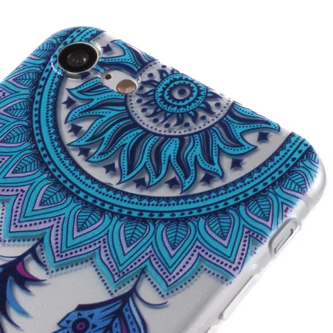 Klare Dreamcatcher Feder iPhone 7 8 SE 2020 SE 2022 TPU H&uuml;lle - Blau Lila