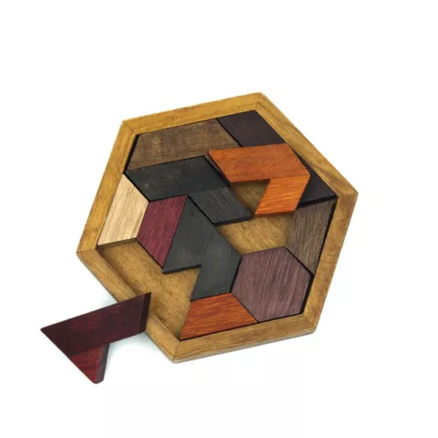 Wooden Hexagon Puzzle - Thinking Puzzle - Schwieriges Spiel und sch&ouml;n als Geschenk
