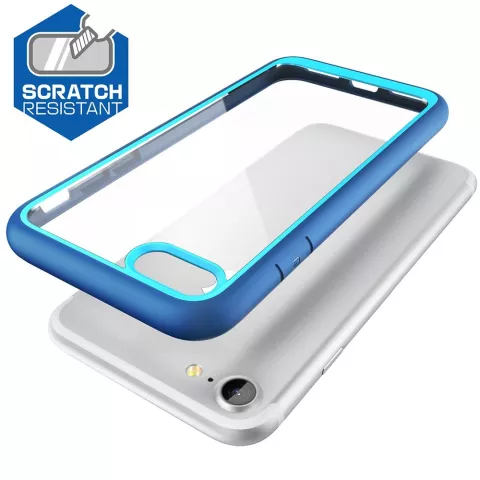 Transparente iPhone 7 8 SE 2020 SE 2022 Hybrid TPU H&uuml;lle - Blue Shock Absorbing Scratch Resistant