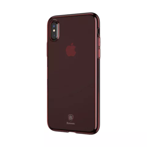 Transparente iPhone X XS-H&uuml;lle der Baseus Simple-Serie - Transparent Rot