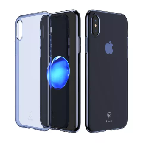 Baseus Simple Series klare iPhone X XS H&uuml;lle - Blau