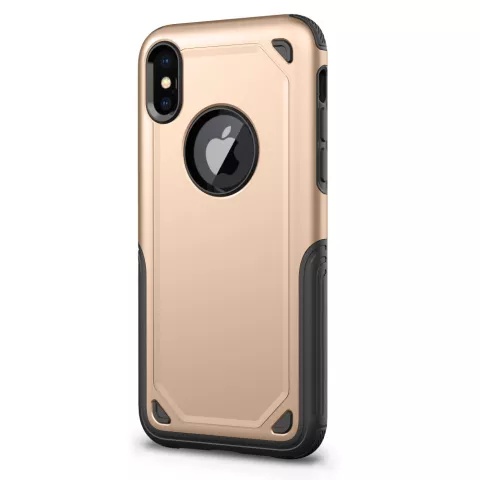 Stossfeste Pro Armor iPhone X XS H&uuml;lle - Schutzh&uuml;lle Gold - Zus&auml;tzlicher Schutz