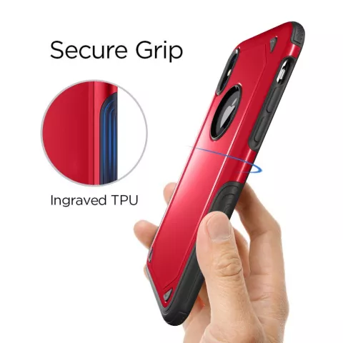 Stossfeste Pro Armor iPhone X XS H&uuml;lle - Schutzh&uuml;lle Rot Rot - Zus&auml;tzlicher Schutz