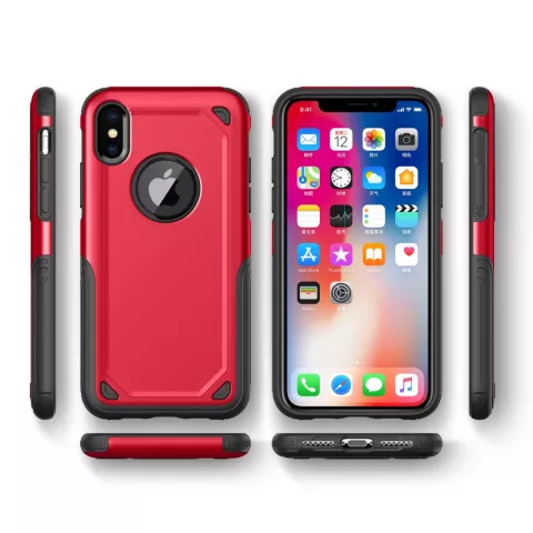 Stossfeste Pro Armor iPhone X XS H&uuml;lle - Schutzh&uuml;lle Rot Rot - Zus&auml;tzlicher Schutz